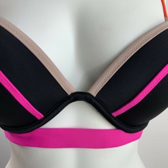 Victoria’s Secret Color-block Banded Hottie Halter Swim Top 36C - Picture 6 of 11